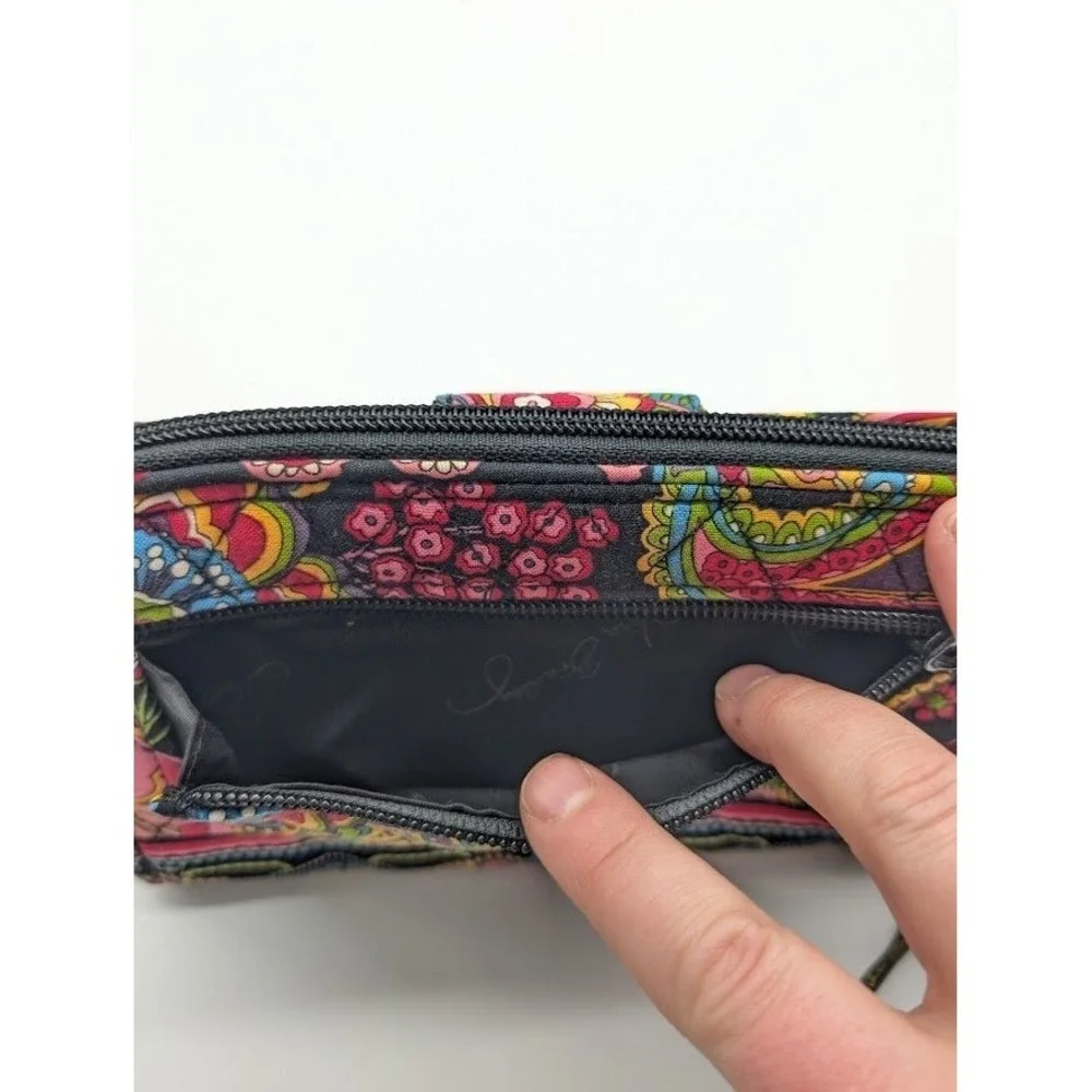 Vera Bradley Symphony in Hue Quilted Turn Lock Wallet Wristlet Clutch Paisley